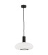 Sagunto Plus 30cm Dome Pendant Ceiling Light Opal Matt Black Structure-1