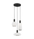 Sagunto Plus Cluster Pendant Ceiling 3 Light Opal Matt Black Structure-1