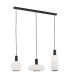 Sagunto Plus Bar Pendant Ceiling 3 Light Opal Matt Black Structure-1