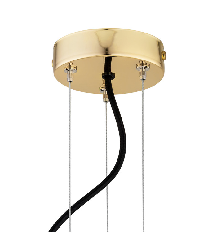 Satelite Plus Globe Pendant Ceiling 15 Light Opal Matt Brass Steel-6
