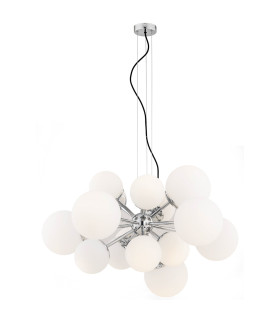 Satelite Globe Pendant Ceiling 15 Light Opal Matt Chrome-1