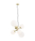 Satelite Globe Pendant Ceiling 6 Light Opal Brass Steel-1