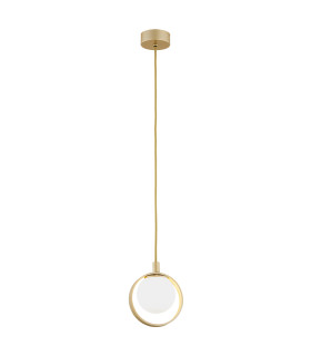 Saturnia Globe Pendant Ceiling Light Opal Matt Gold-1