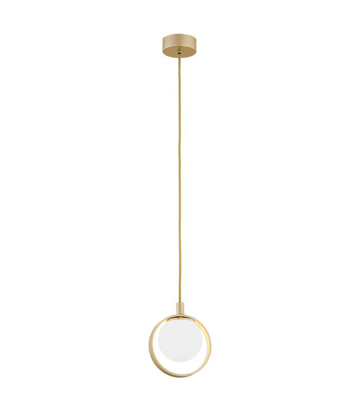 Saturnia Globe Pendant Ceiling Light Opal Matt Gold-1