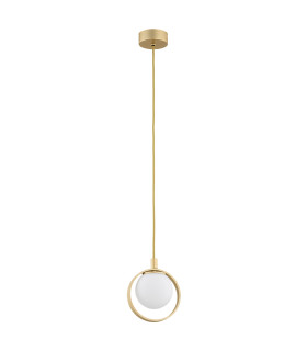 Saturnia Globe Pendant Ceiling Light Opal Matt Gold-2