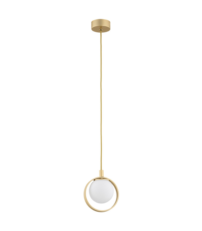 Saturnia Globe Pendant Ceiling Light Opal Matt Gold-2