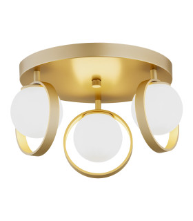 Saturnia Globe Ceiling 3 Light Opal Matt Gold-1