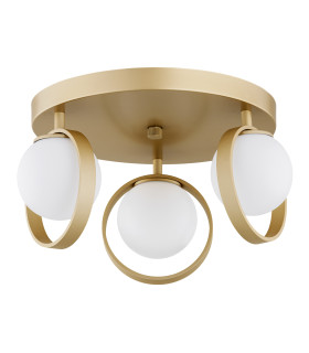 Saturnia Globe Ceiling 3 Light Opal Matt Gold-2