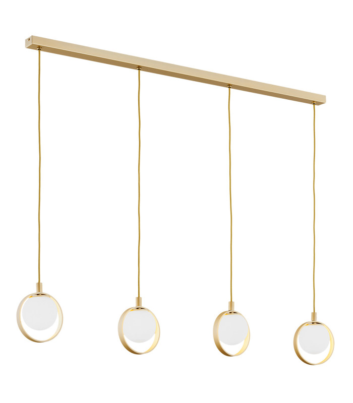 Saturnia Bar Pendant Ceiling 4 Light Opal Matt Gold-1