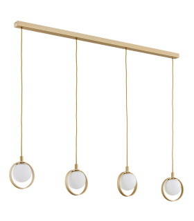 Saturnia Bar Pendant Ceiling 4 Light Opal Matt Gold-2