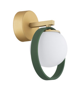 Saturnia Wall Lamp Opal Matt Green Gold-2