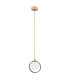 Saturnia Globe Pendant Ceiling Light Opal Matt Green Gold-1
