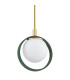 Saturnia Globe Pendant Ceiling Light Opal Matt Green Gold-3