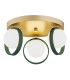 Saturnia Globe Ceiling 3 Light Opal Matt Green Gold-1