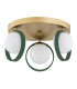 Saturnia Globe Ceiling 3 Light Opal Matt Green Gold-2