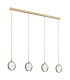 Saturnia Bar Pendant Ceiling 4 Light Opal Matt Green Gold-1
