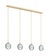Saturnia Bar Pendant Ceiling 4 Light Opal Matt Green Gold-2