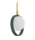 Saturnia Bar Pendant Ceiling 4 Light Opal Matt Green Gold-3