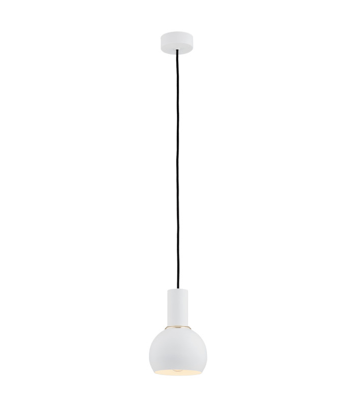 Sines Dome Pendant Ceiling Light White Structure Brass Elements-1
