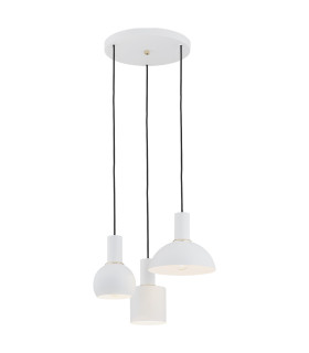 Sines Cluster Pendant Ceiling 3 Light White Structure Brass Elements-1