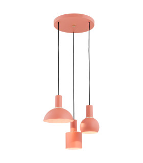 Sines Cluster Pendant Ceiling 3 Light Coral Structure Brass Elements-1