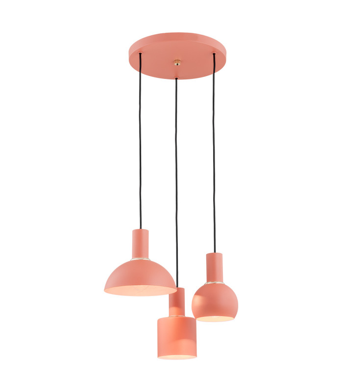 Sines Cluster Pendant Ceiling 3 Light Coral Structure Brass Elements-1