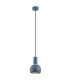 Sines 14cm Dome Pendant Ceiling Light Navy Blue Structure Brass Elements-1