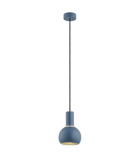 Sines 14cm Dome Pendant Ceiling Light Navy Blue Structure Brass Elements-1