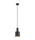Sines 12cm Dome Pendant Ceiling Light Black Structure Brass Elements-1