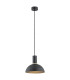 Sines 22cm Dome Pendant Ceiling Light Black Structure Brass Elements-1