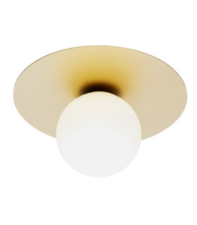 Spello Globe Ceiling Light Opal Matt Gold-1