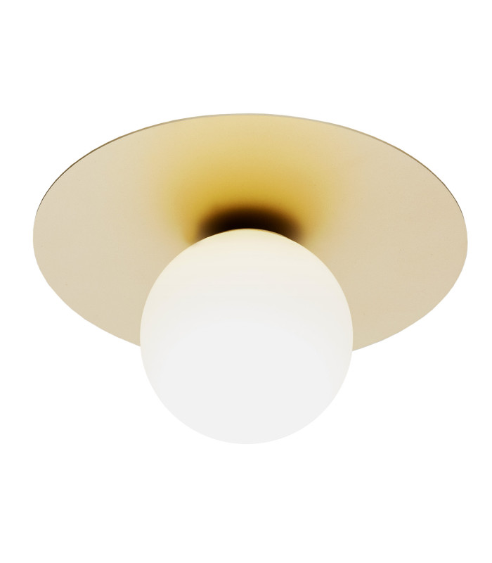 Spello Globe Ceiling Light Opal Matt Gold-1