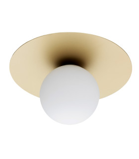 Spello Globe Ceiling Light Opal Matt Gold-2
