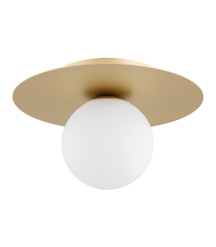 Spello Globe Ceiling Light Opal Matt Gold-3