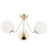 Tomar Globe Ceiling 3 Light Opal Matt Brass Steel-1
