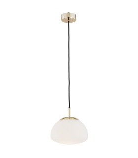 Trini Globe 20cm Pendant Ceiling Light Opal Matt Brass Elements-1