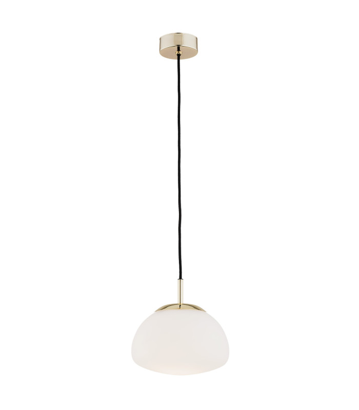 Trini Globe 20cm Pendant Ceiling Light Opal Matt Brass Elements-1