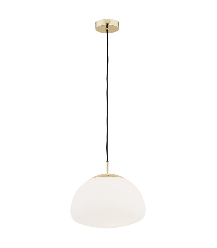 Trini Globe 30cm Pendant Ceiling Light Opal Matt Brass Elements-1