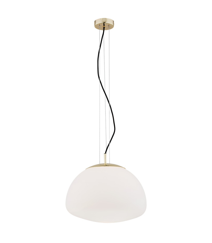Trini Globe 40cm Pendant Ceiling Light Opal Matt Brass Elements-1