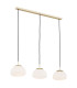 Trini Bar Pendant Ceiling 3 Light Opal Matt Brass Steel-1