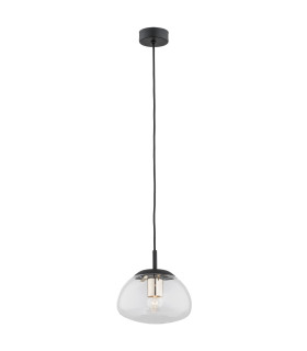 Trini Globe 20cm Pendant Ceiling Light Transparent Black Matt Brass Elements-1