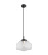 Trini Globe 30cm Pendant Ceiling Light Transparent Black Matt Brass Elements-1