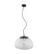 Trini Globe 40cm Pendant Ceiling Light Transparent Black Matt Brass Elements-1