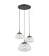 Trini Cluster Pendant Ceiling 3 Light Transparent Black Matt Brass Elements-1