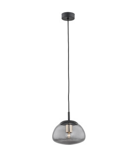 Trini Globe 20cm Pendant Ceiling Light Smoky Black Matt