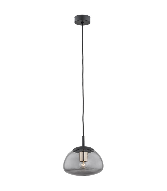 Trini Globe 20cm Pendant Ceiling Light Smoky Black Matt