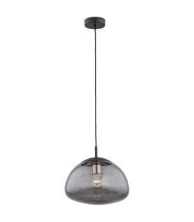 Trini Globe 30cm Pendant Ceiling Light Smoky Black Matt
