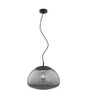 Trini Globe 40cm Pendant Ceiling Light Smoky Black Matt