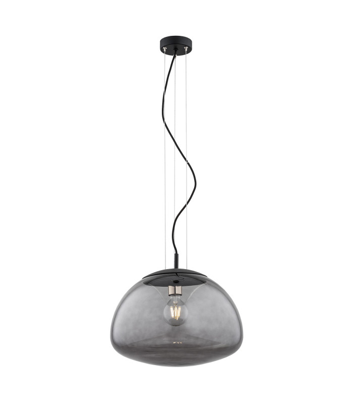 Trini Globe 40cm Pendant Ceiling Light Smoky Black Matt