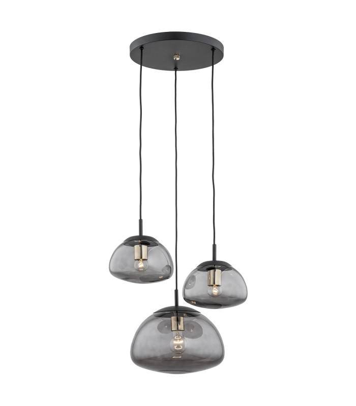 Trini Cluster Pendant Ceiling 3 Light Smoky Black Matt